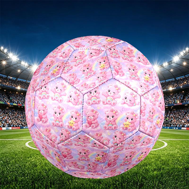 Care Bears Print Size 5 Soccer Ball, PU Wear Resistant Football for Match Training and Daily Practice, Birthday Gift for Soccer Fans