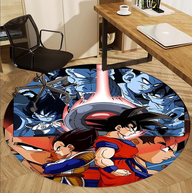 DRAGON BALL Pattern Round Rug, Indoor/Outdoor Mat, for Picnic, Gameroom, Bedroom, Office, Living Room, Home Decor Carpet, Birthday Gift