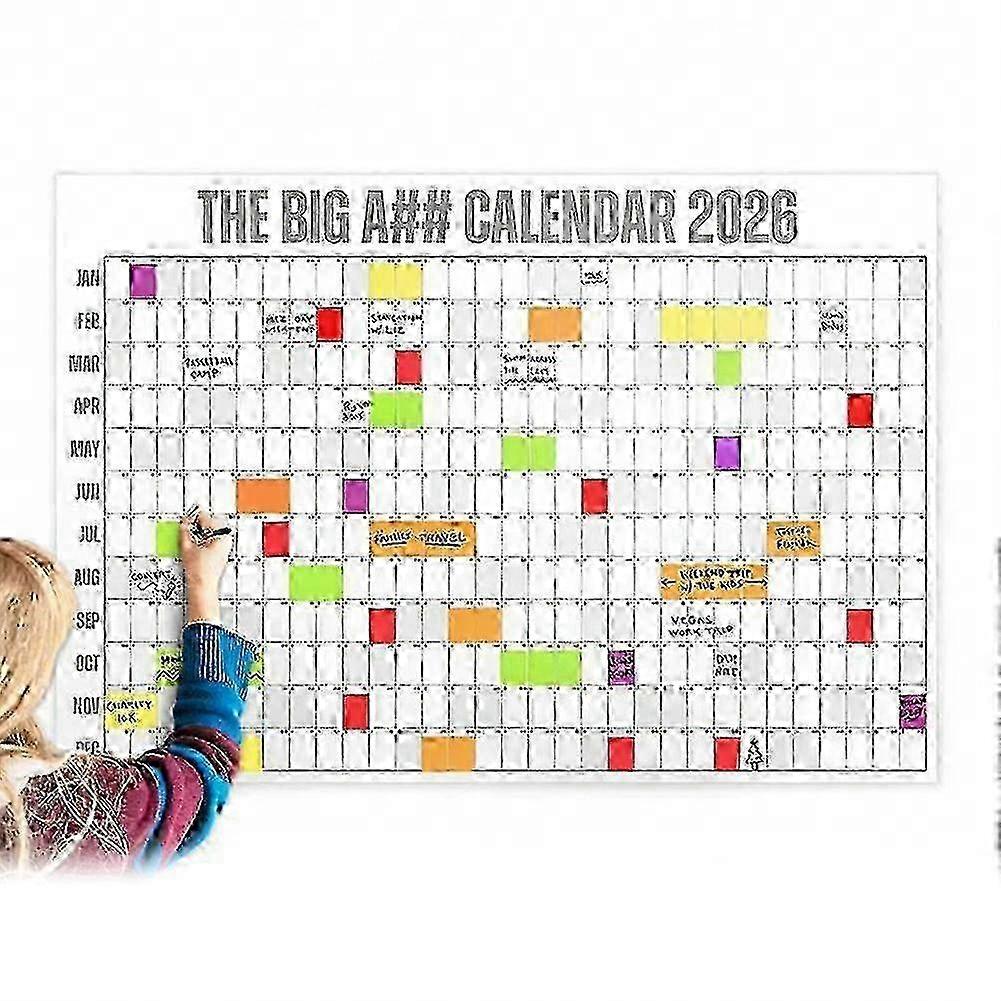 The Big A## Calendar 2026 - Oversized Wall Calendar with Pen & Stickers, 2026 Monthly Planner for Home Office, 33x43 Inches
