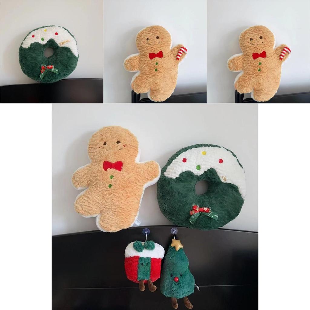 Festive Christmas Cushion With Embroidered Tree Pattern For Home Holiday Decoration