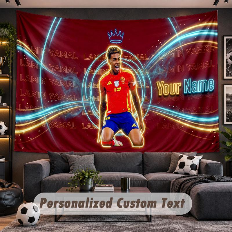 Wall Hanging Tapestry Custom NameLamine Yamal Pattern Personalized Printed Fabric Wall Decor