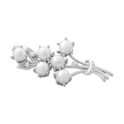 Серебряная брошка с натуральным жемчугом (2168157)