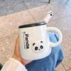 High-Value Panda Mug With Lid Spoon Couple Ceramic Cup Children'S Household Drinking Cup Office Coffee Cup