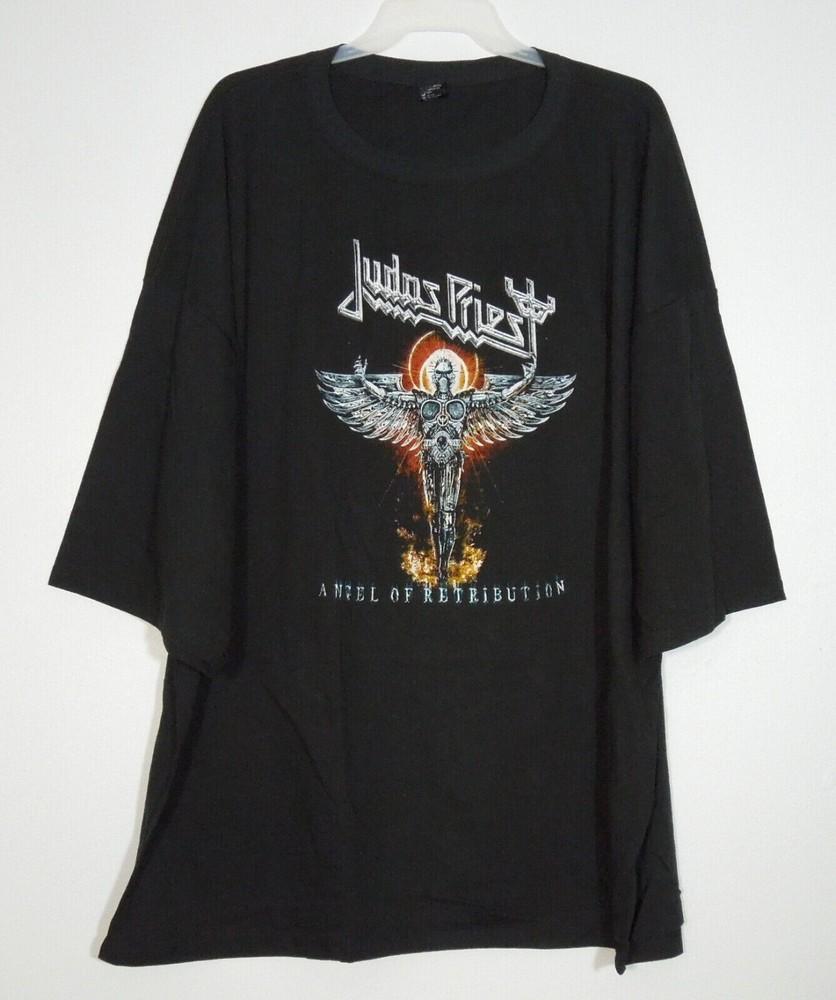 JUDAS PRIEST Angel Of Retribution 5XL T-Shirt Black Mens Band Logo Unisex T-Shirt