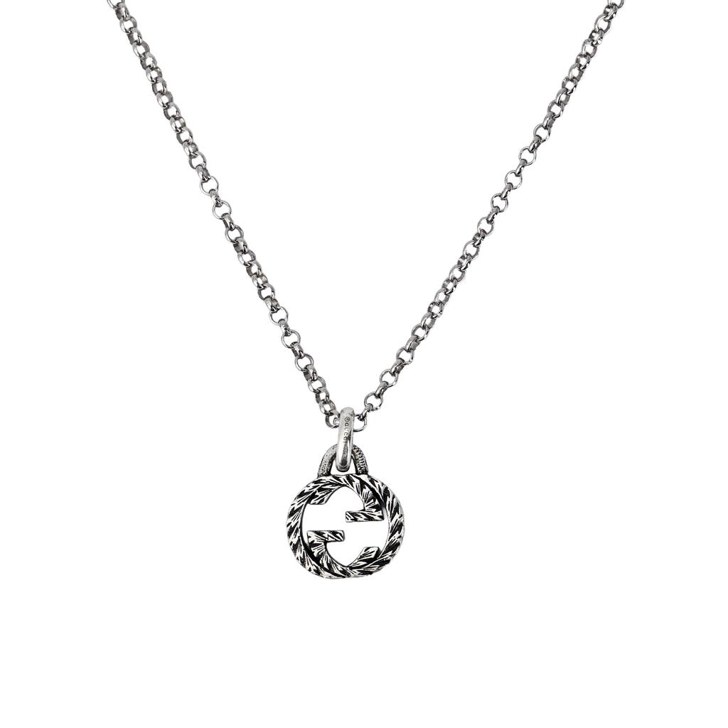 GUCCI Interlocking G 925 Silver Necklace (Unisex) Necklaces 455535 J8400 0811