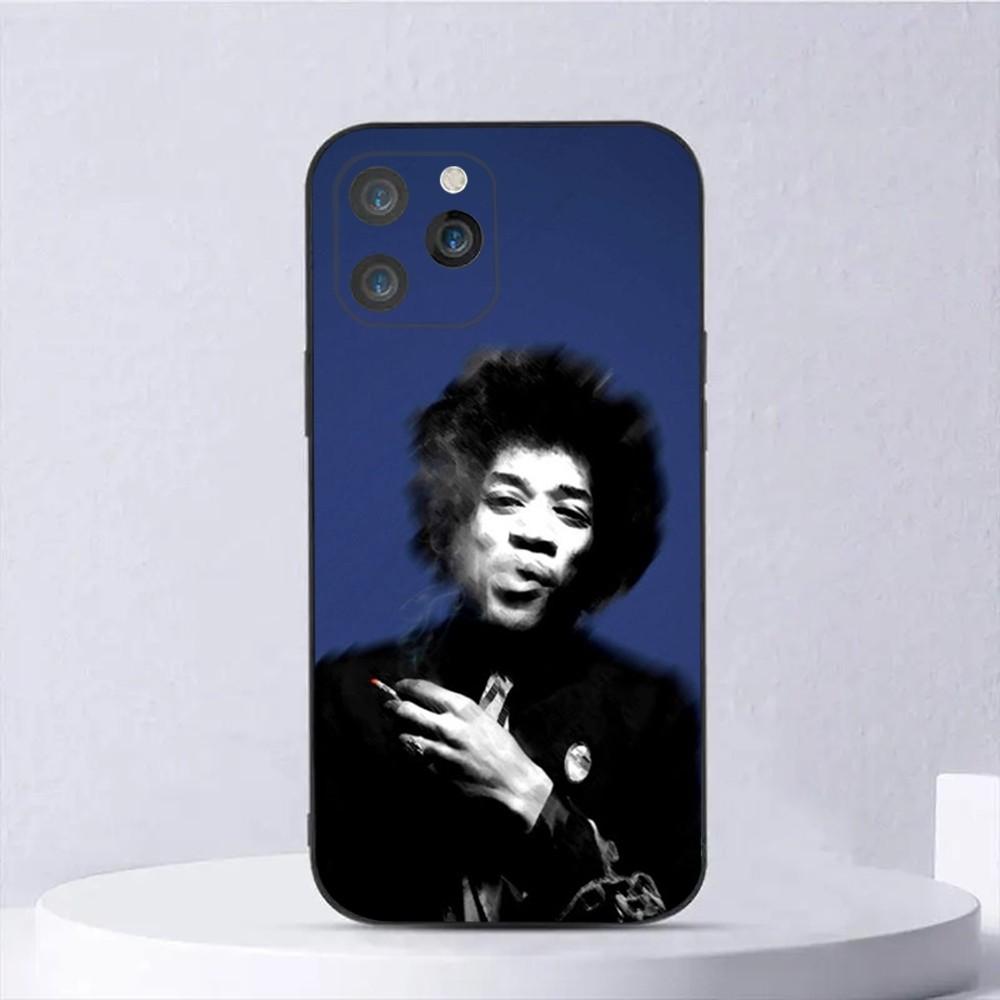 Чехол для телефона гитариста J-Jimi H-Hendrix Для iPhone 16,15,14,13,12,11,Plus,Pro Max,XS,X,XR,SE,Mini,8,7 Мягкий силиконовый черный чехол