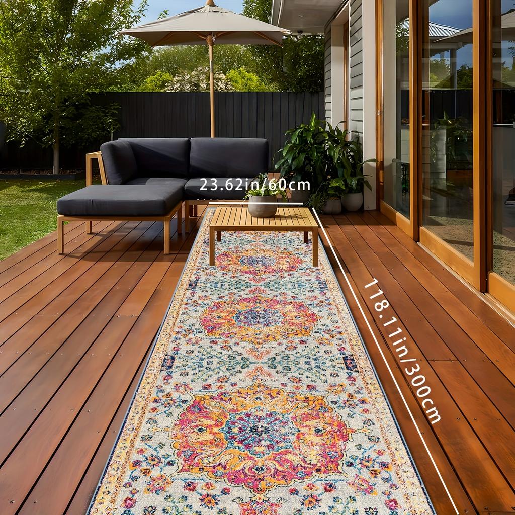 Retro Style Bohemian Indoor Runner Rug for Dining Bar Laundry Rooms Floor Mat Long Carpet Home Decor Kitchen Floor Pad