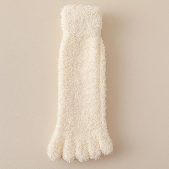 Yousheng 1 Pair Women Coral Fleece Toe Socks Autumn Winter Fuzzy Thick Warm Thermal Mid-calf Socks Soft Fluffy Home Sleeping Slipper Floor Socks