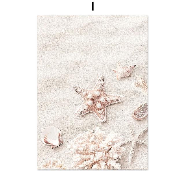 Природа пляж Рид море раковина тропа пейзаж скандинавское искусство настенные постеры и принты холст картины для декора гостиной