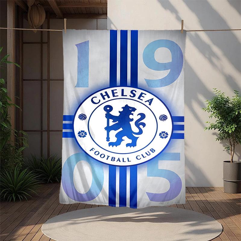 Chelsea Fc Flannel Blanket Soft Warm All-Season Throw, Design for Camping, Car Travel, Hiking Sofa, Bed, Office Perfect Gift for Parties