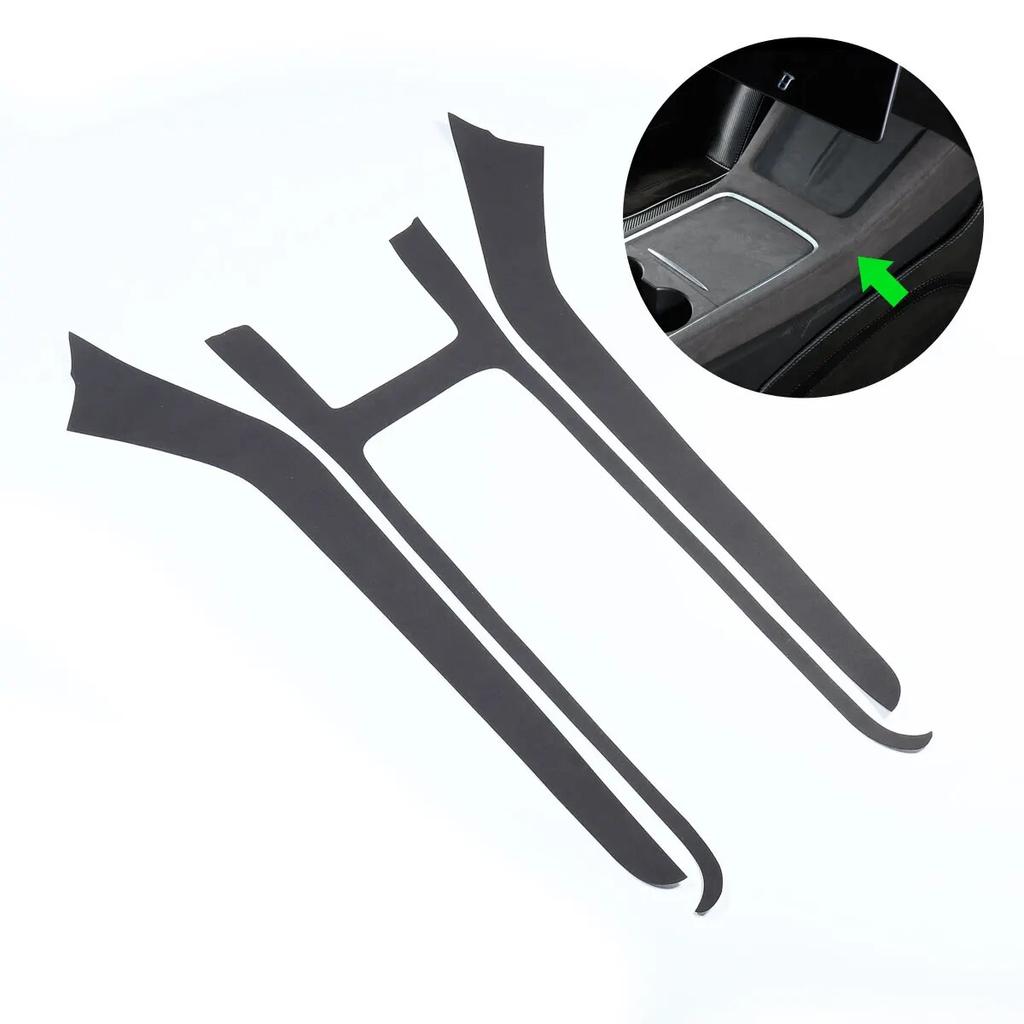 LUCKEASY For Tesla Model 3 Interior Supplies Door Armrest Central Control Instrument Suede Suede Anti-Dirty Pad For Car