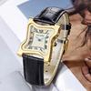 Золотые часы Y2K Ретро Мужские кварцевые наручные часы Квадратные тающие часы Римские цифры Часовые отметки Неправильные Унисекс часы