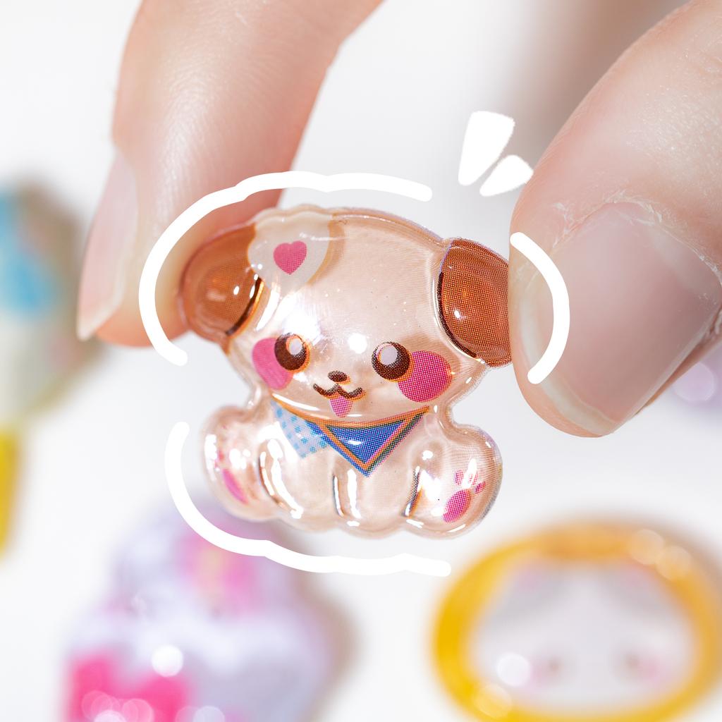 JIAMEI Sweet Sugar Party 7.0+8.0 Series Kawaii Cartoon Relief Cute Grain Paste DIY Creative Aesthetics Stationery Medium Sticker