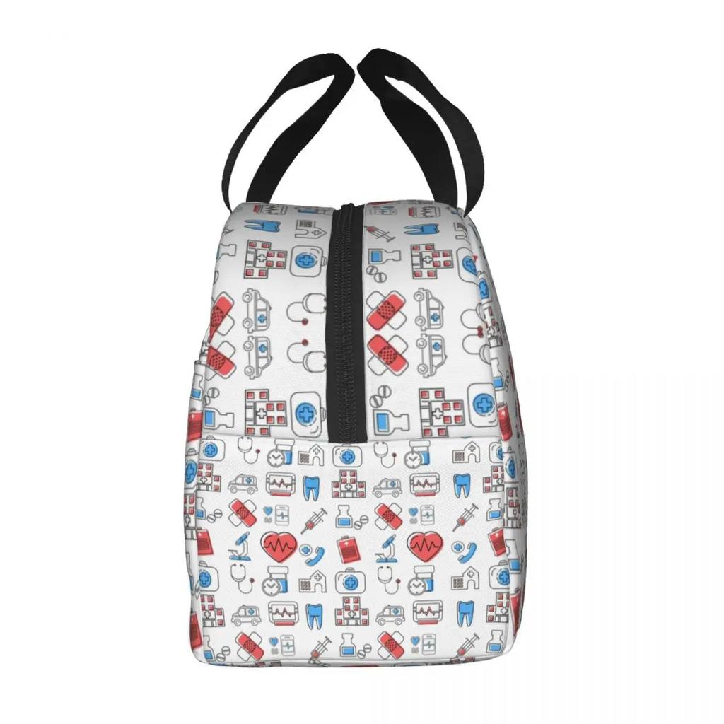 Забавный узор медсестры изолированный ланч-бокс для женщин водонепроницаемый мультфильм медсестры термохолодильник бенто бокс офис пикник путешествия