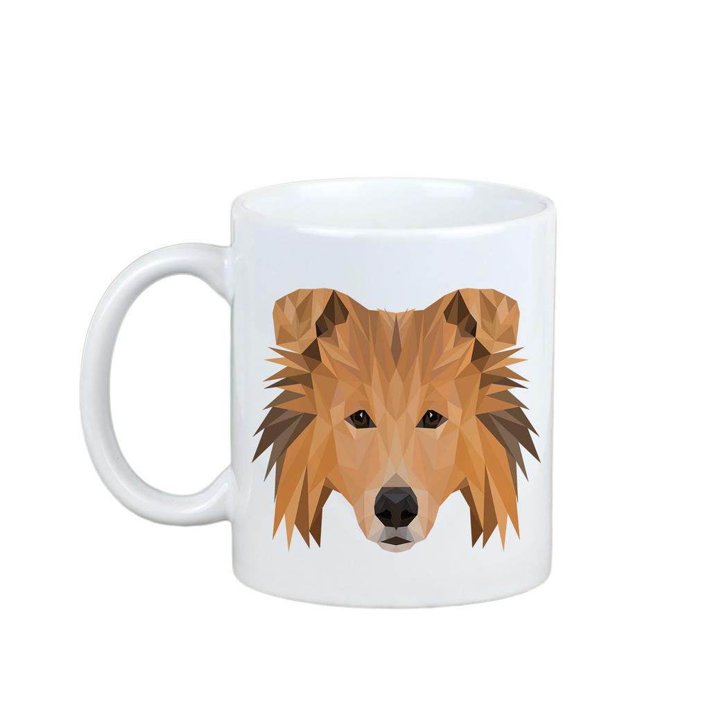 Collie Rough, Long-Haired Collie – Cup with a geometric dog image and the inscription Art-Dog | Art-Dog
