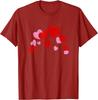 Grunge Valentine Hearts Couples Matching Graphic Tee Distressed Pink and Red Love T-Shirt