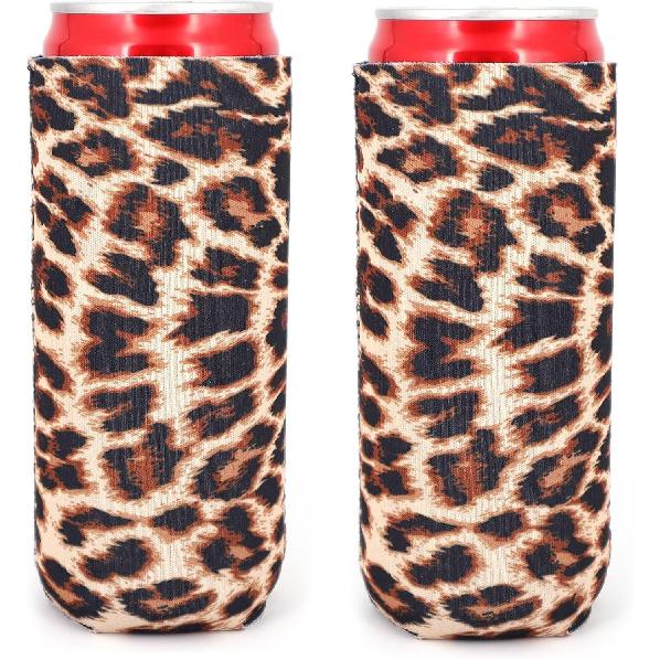 Тонкий неопреновый охладитель для банок (2pack) - n Флаг - Подходит для тонких банок 12 унций - Сохраняет напитки холодными и руки сухими