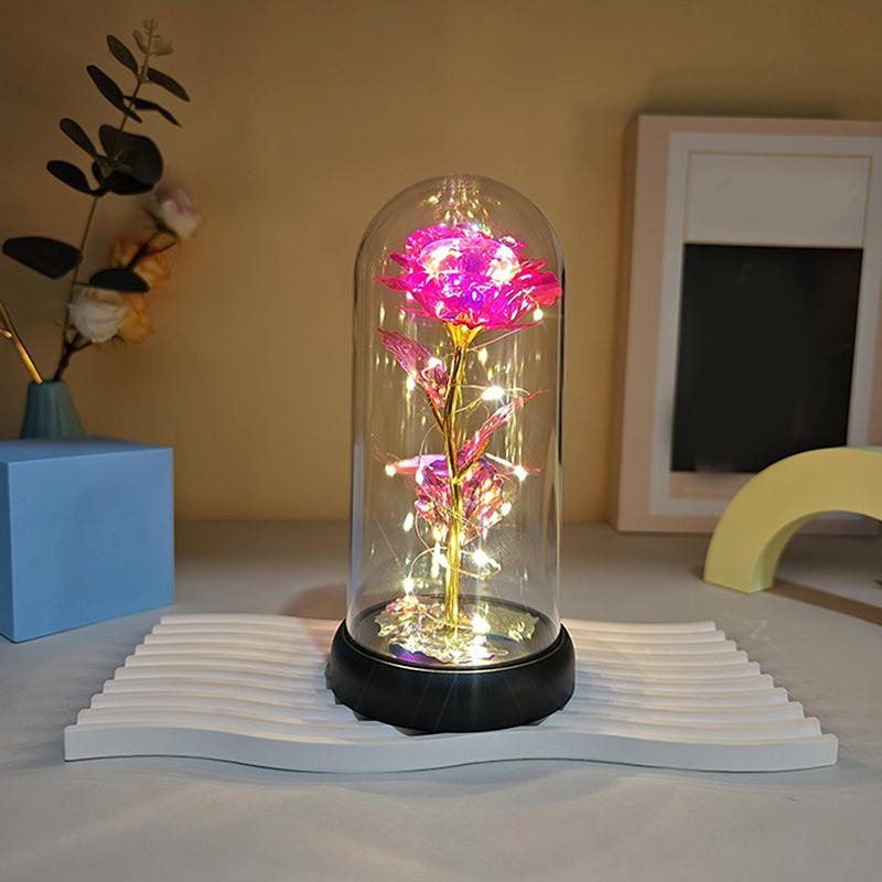 1 комплект светодиодных свадебных роз Galaxy Rose Decor Искусственные цветы светодиодные красные розы подарок на День святого Валентина Роза в акриловой подставке