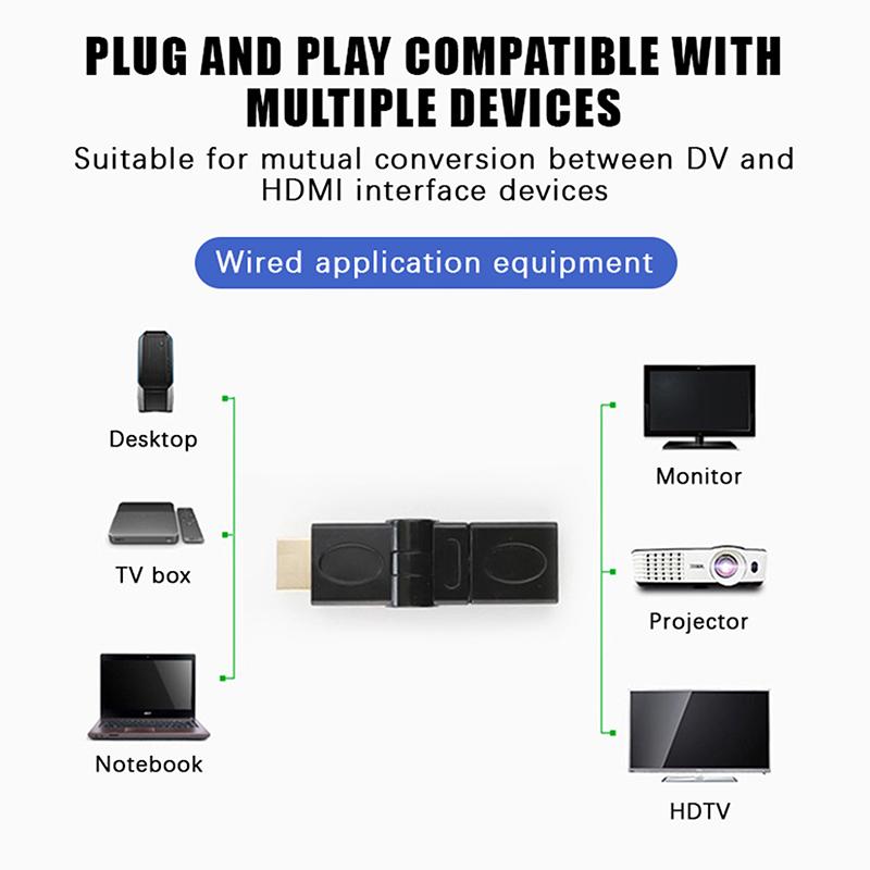 Угловые соединительные хабы 90 градусов 270 градусов HDTV, штекер-розетка, угловой соединитель, адаптер для ПК