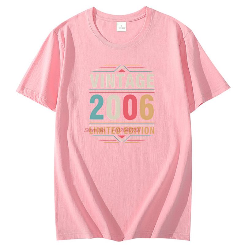 Vintage Made In 2006 Happy Birthday Graphic T Shirts Birthday Gift Cotton Short Sleeve Tshirts Unisex New Shirts And Tshirts