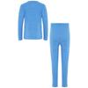Kids Warm Loungewear Set 2-Piece, Solid Color Thermal Long Sleeve Shirt & Elastic Waist Pants, Sleepwear Winter Underwear