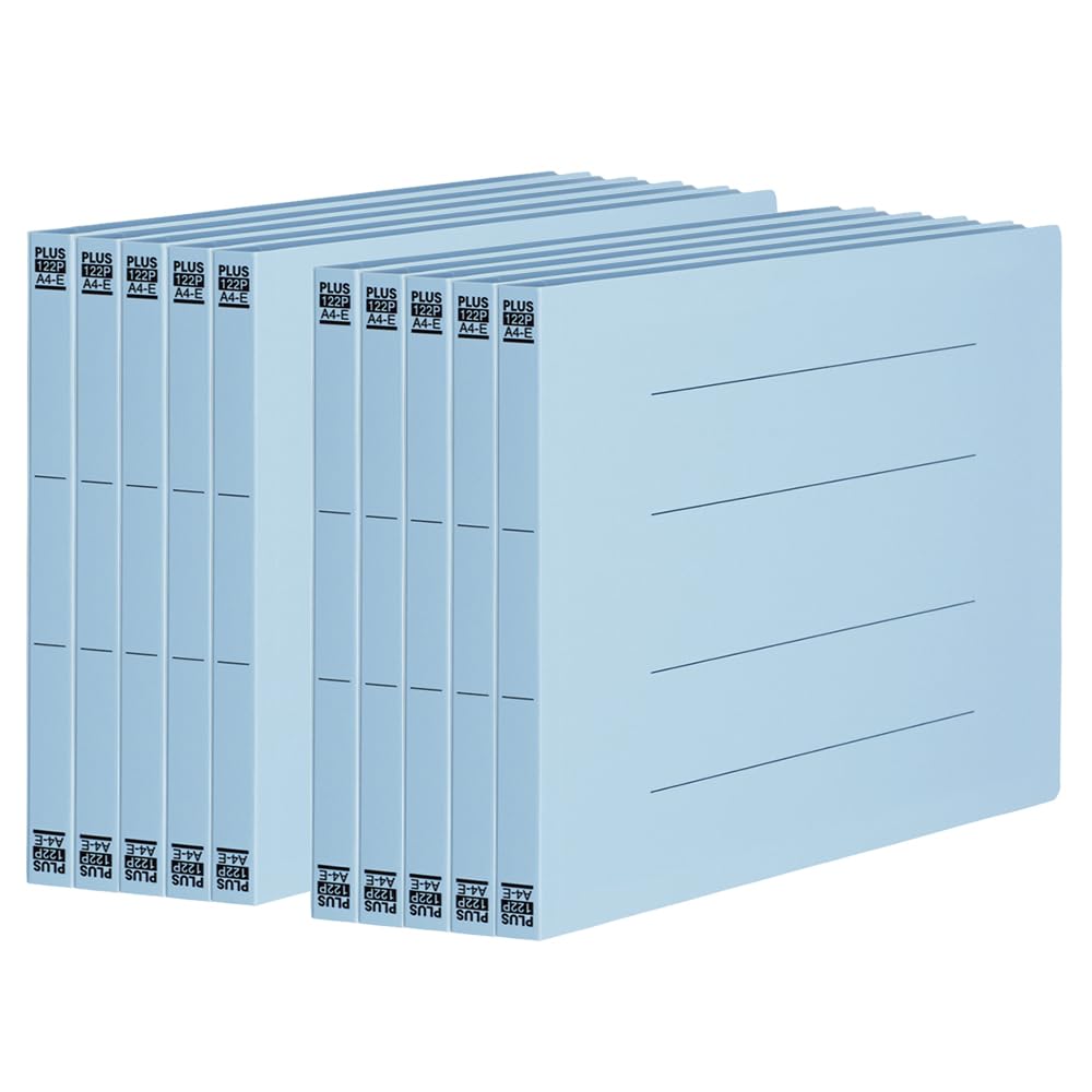 Plus PP Flat A4 Royal File, Horizontal, Blue, 10-pack, NO.122P 98-351×10