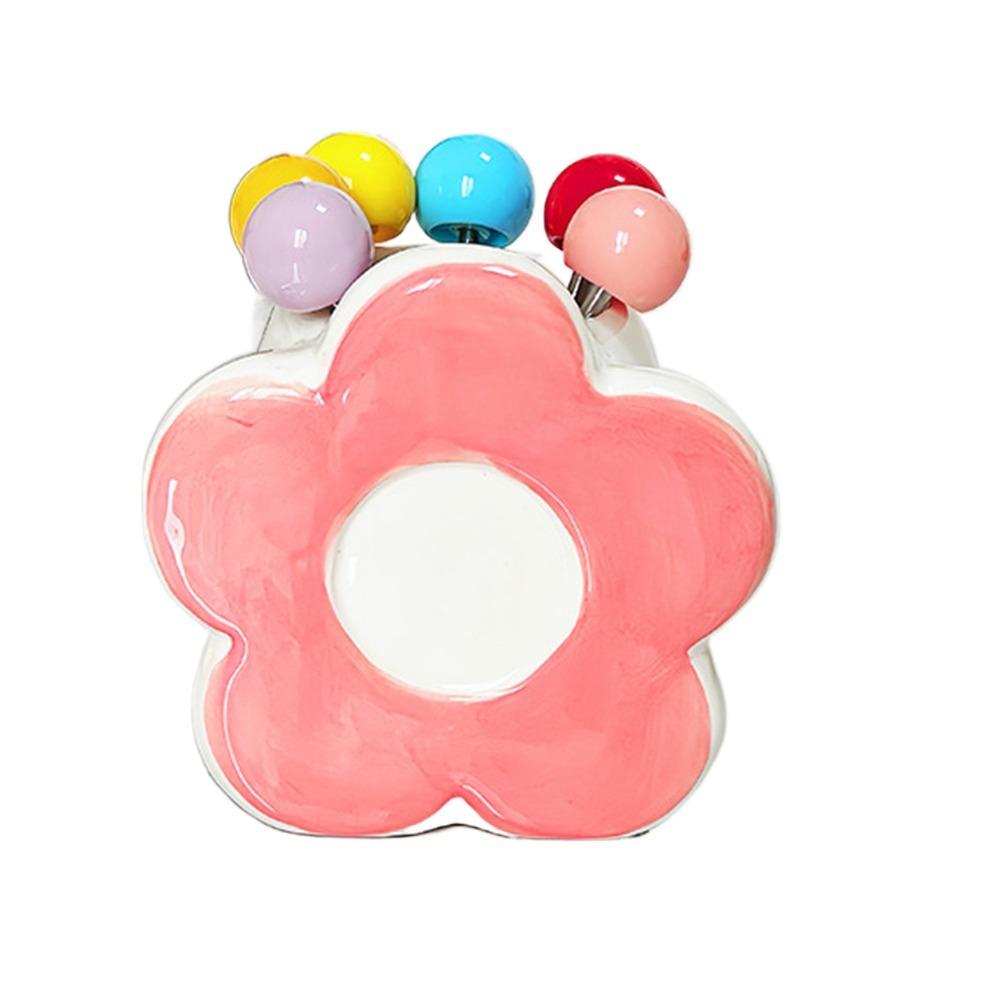 Многоразовые десертные вилки в форме цветка, набор разноцветных фруктовых вилок, украшения для стола