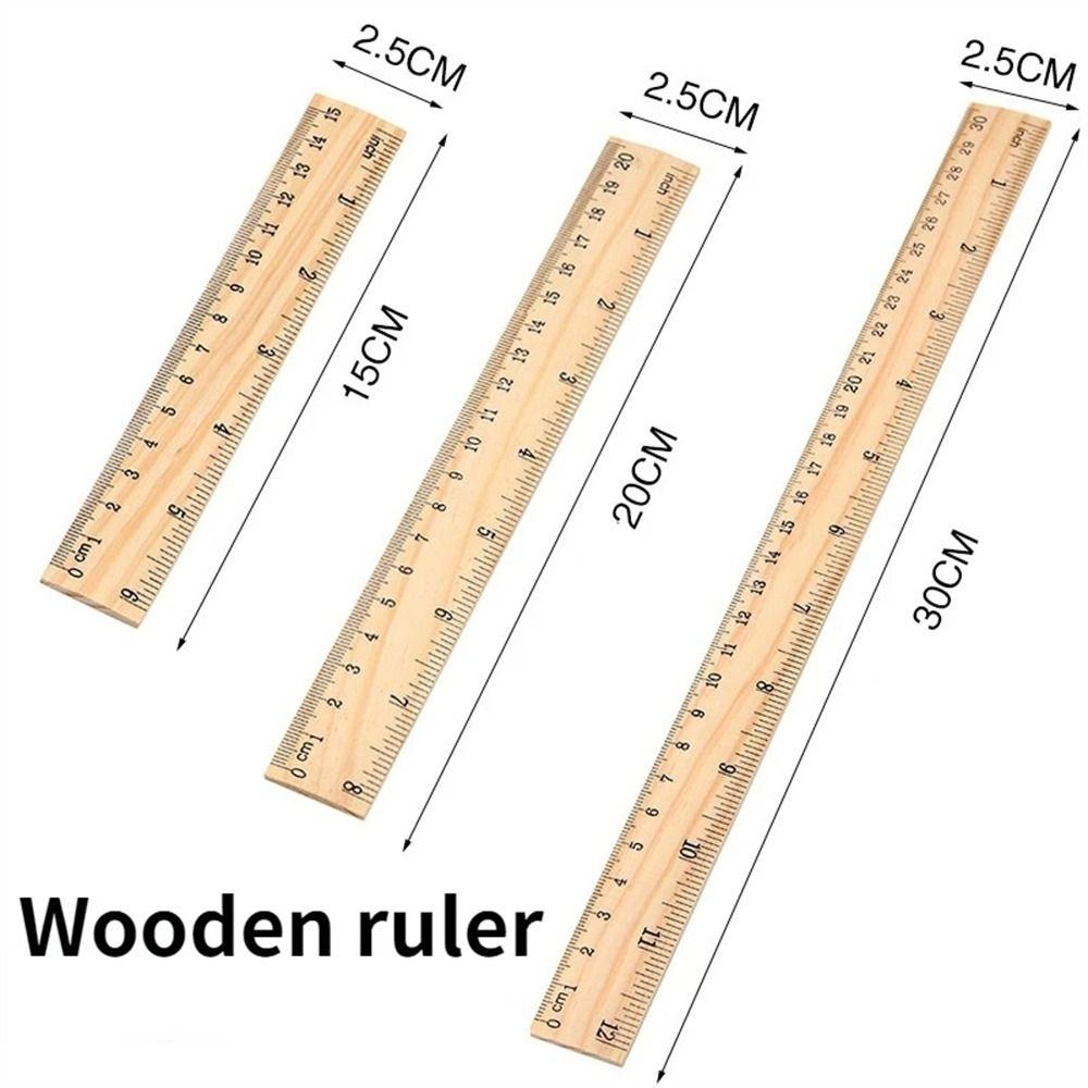 Supplies Stationery Teacher Student 15/20/30cm Straight Rulers Wooden Rulers Drawing Rulers Rulers