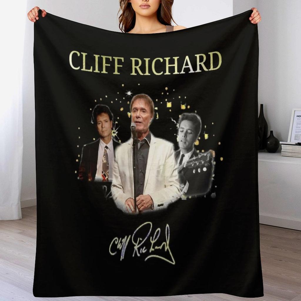 Bands Top Selling Cliff Richard Funny Men Fan Throw Blanket Cozy Warm Blanket for Bed Room Decor