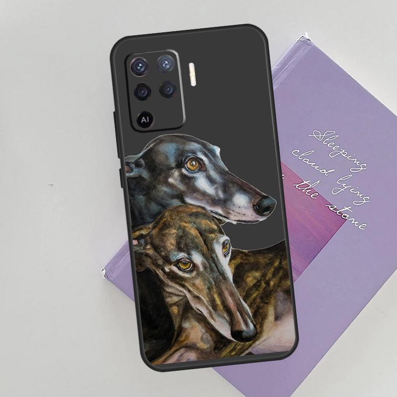 Galgo Greyhound Dog Cover For Oppo A78 A98 A74 A54 A94 A15 A16 A17 A52 A72 A76 A96 A53 A57S A58 A5 A9 Phone Case