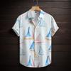 Летняя мужская рубашка с коротким рукавом, модная повседневная рубашка с 3D-принтом для пляжного отдыха, свободная дышащая мужская рубашка с коротким рукавом