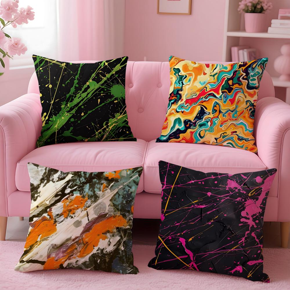 Abstract art JJackson PPollock Cushion Cover Pillow Case Soft Friendly Fabric Concealed Zipper
