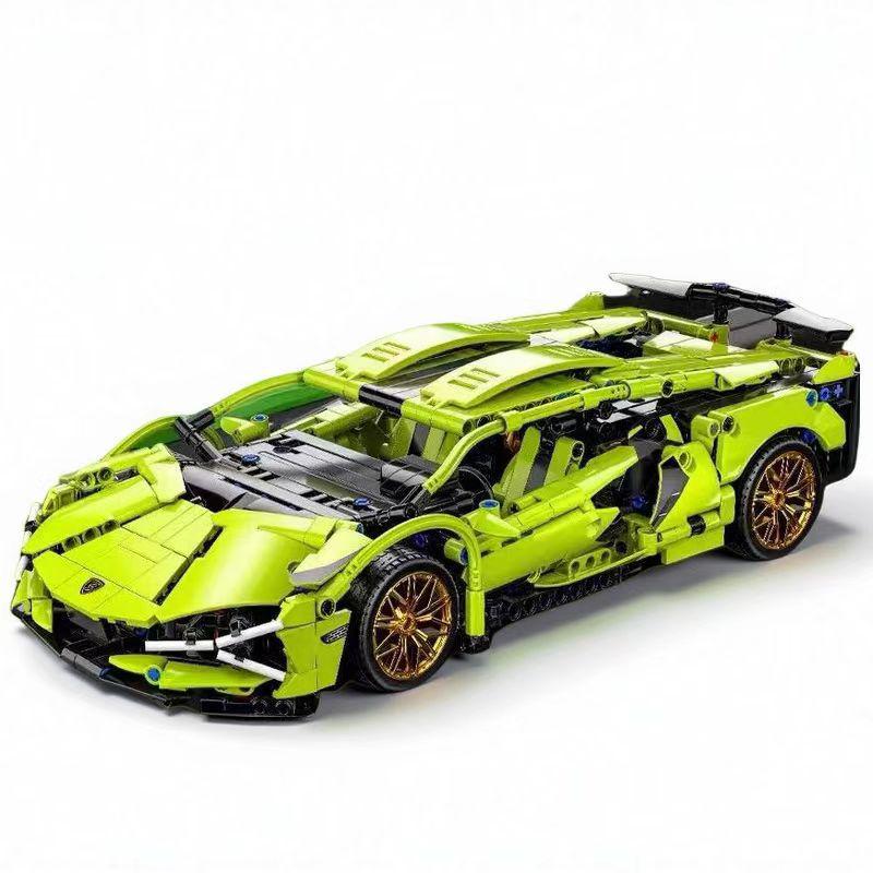 1:14 Строительных блоков Спортивный автомобиль Зеленый Бык: Радиоуправляемая игрушечная супермашина для мальчиков