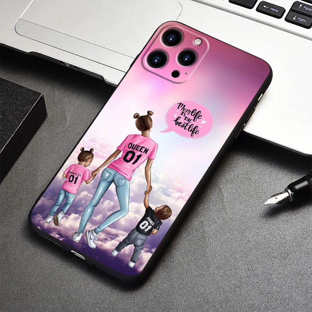 Для iPhone 8 Plus 13 Pro Max 14 XR 12 XS 7 11 X SE2 5S Mini SE2022 6S 5 SE чехол женский модный для девочек супер мама ребенок ТПУ