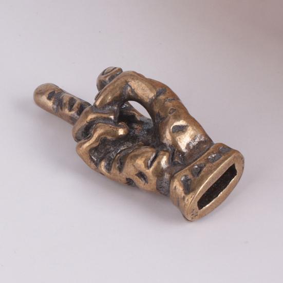 Middle Finger Figurine Brass Gold Freestanding Hand Sculpture Copper Middle Finger Pocket Lucky Charm for Home Shelf Desk Decor