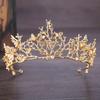 Baroque Branch Bridal Crown Rhinestone Tiara Dragonfly Wedding Hair Accessory
