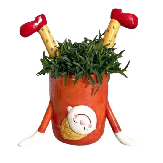 Девушка-подставка для рук горшок для растений смоляной перевернутый цветочный горшок для девочек комнатный уличный кактус суккулентные растения контейнер для дома балкон садовое украшение