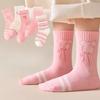 5 пар хлопковых носков средней длины для девочек, не сдавливающих ноги, спортивные носки с защитой от скатывания, детская одежда, носки принцессы на возраст от 1 до 14 лет