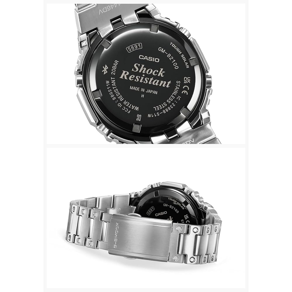 Casio G-Shock GM-B2100BT-1AJF Full Metal Bluetooth Tough Solar Men's Watch Black Bezel Silver