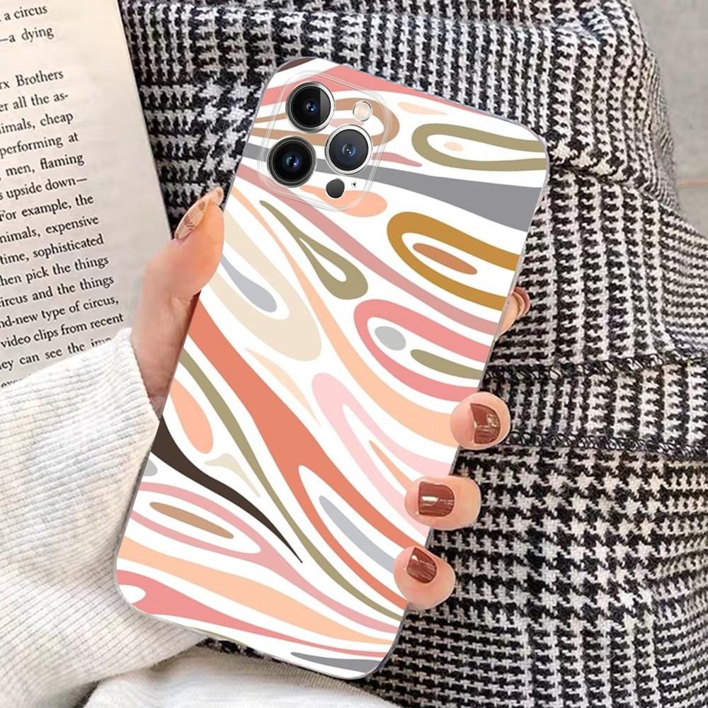 Простой линейный дизайн Чехол для телефона для iPhone 15 14 11 12 13 Mini Pro XS Max Чехол 6 7 8 Plus X XR SE 2020 Funda Shell