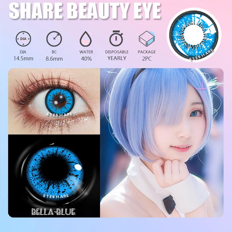 Eyeshare Cosplay Contact Lenses Big Eye Anime Colored Contactlen Blue Lens Red Contact Fashion Soft Color Cosmetic Lenses for Halloween