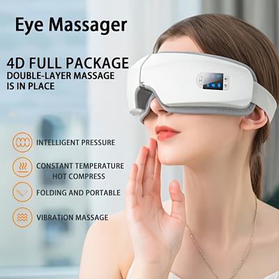 4D интеллектуальный массажер для глаз с пневматическим, вибрационным и тепловым компрессионным массажем, пятью удобными режимами, портативный аппарат для глаз для релаксации и снятия стресса