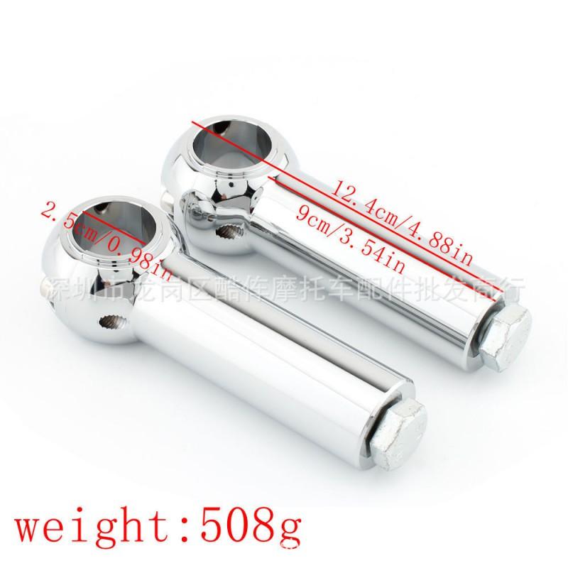 Harley-Davidson Handlebar Riser Spacer 4 Inch Tall 25mm Stem Extension Black Or Chrome Finish