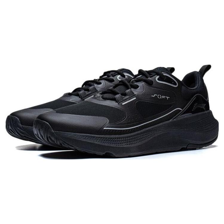 Li Ning SOFT GO Нескользящие Низкие Повседневные Кроссовки Мужские Черные AGLT125-2