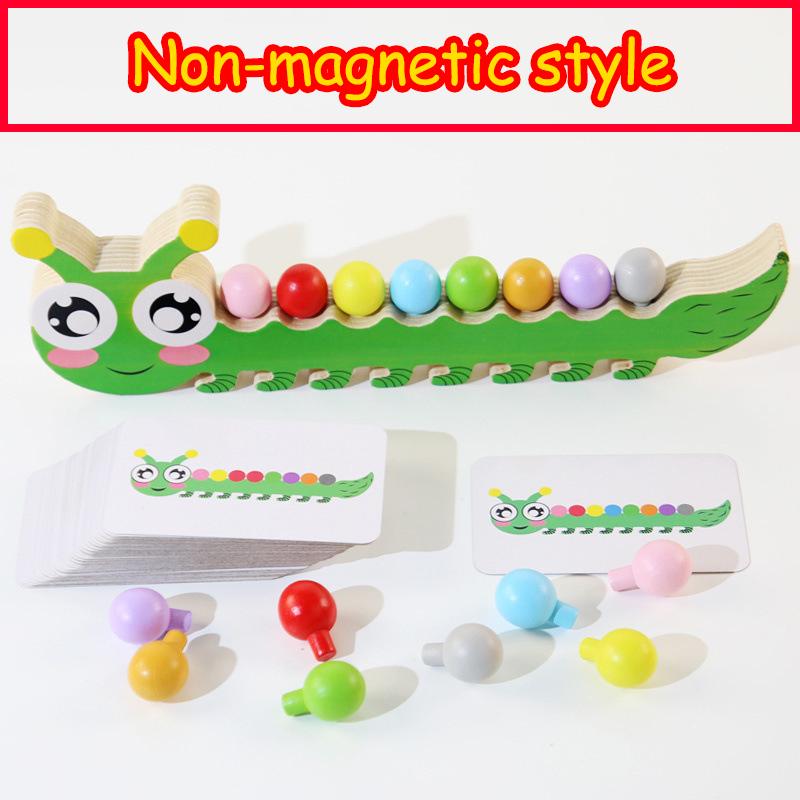 Montessori Magnetic Caterpillar Puzzles Children's Toy Color Shape Matching Logical Thinking Training Puzzle Board Game For Kids