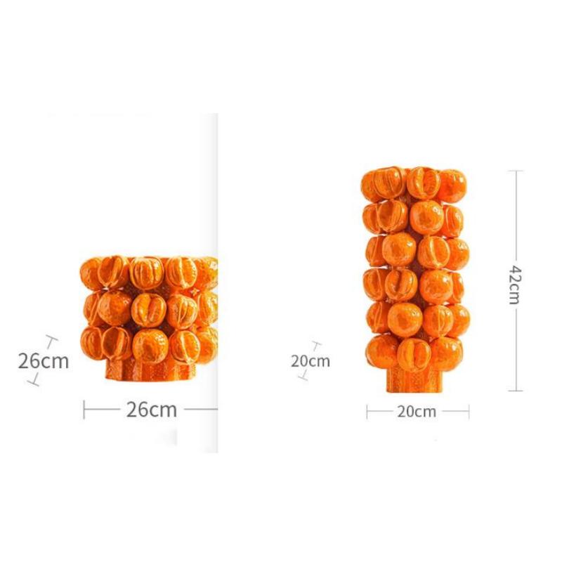 Керамическая ваза «Фруктовое облегчение» Трехмерная оранжевая ручная работа Банка Ваза для цветов Керамические поделки Горшок для цветов Домашний декор