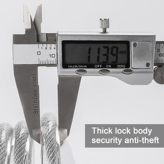 Велосипедный кабельный замок с паролем, 5-значный защитный замок без ключа, водонепроницаемый универсальный противоугонный велосипедный замок с ПВХ-покрытием