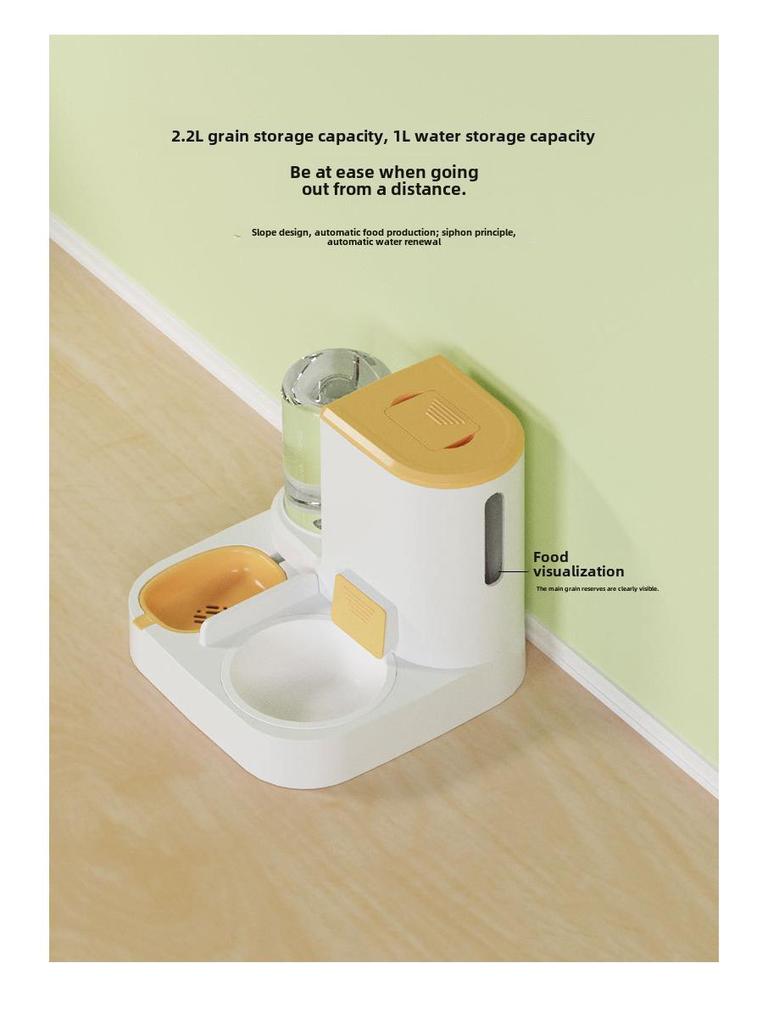 Поилка для кошек большой емкости с чашами из нержавеющей стали и керамики, разделением влажного и сухого корма и автоматической кормушкой