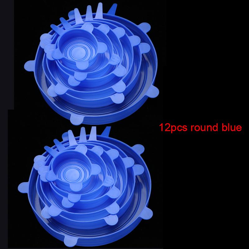 6/12 шт./лот силиконовые эластичные крышки универсальные конические кастрюли миски пищевая пленка герметичная крышка для кухонной посуды