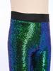 Привлекательные расклешенные танцевальные брюки для девочек: Дизайн с блестящими пайетками по всей длине ноги и эластичным поясом для свободы движений